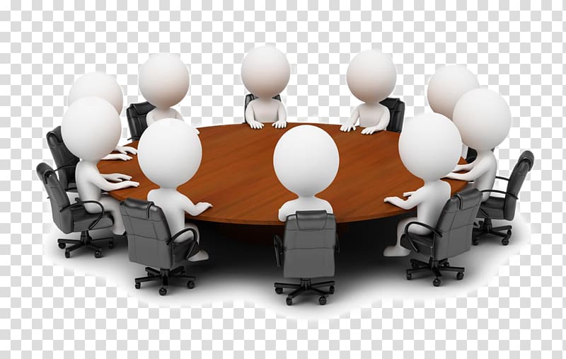 White character sitting , Round Table Meeting President, Creative ...