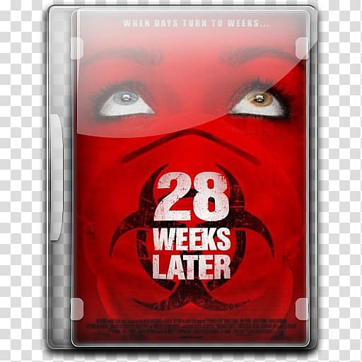 28 Weeks Later DVD case, electronic device technology red font, 28 Weeks Later v3 transparent background PNG clipart
