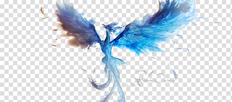 blue bird illustration, Phoenix Ash Ketchum, Blue Phoenix Free transparent background PNG clipart