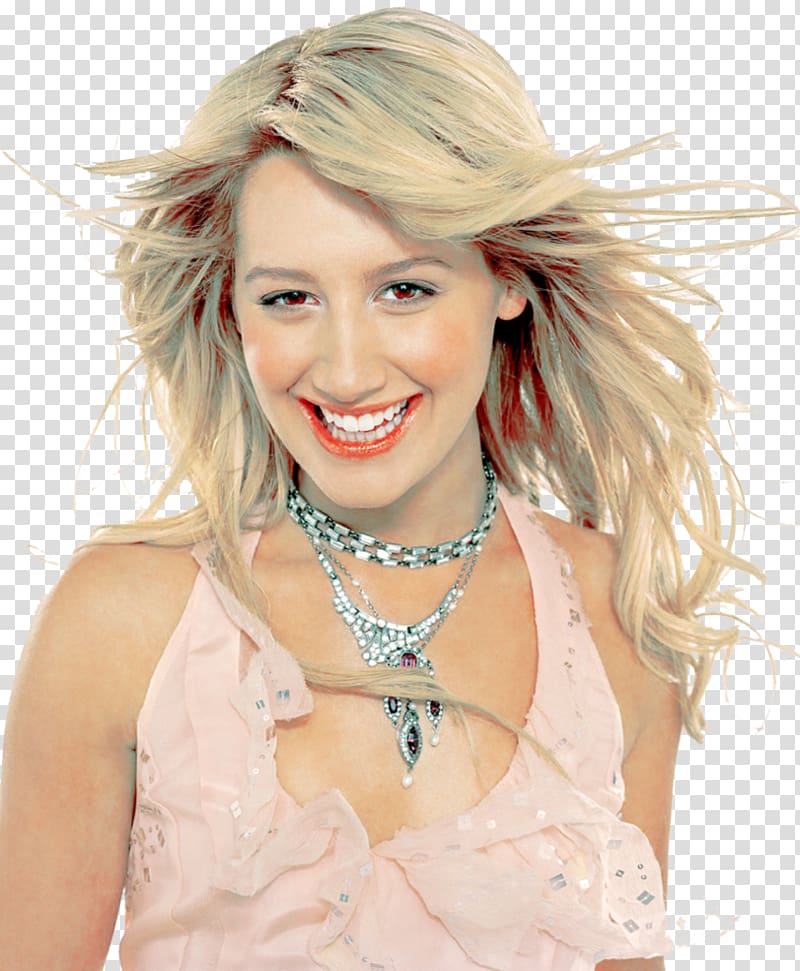 Ashley Tisdale Model Blond Feathered hair Layered hair, model transparent background PNG clipart