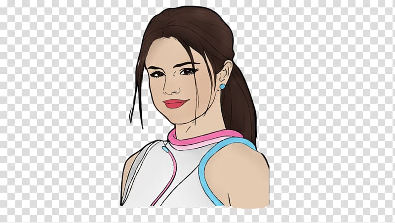Selena Gomez Cartoon Drawing Female, draw transparent background PNG clipart