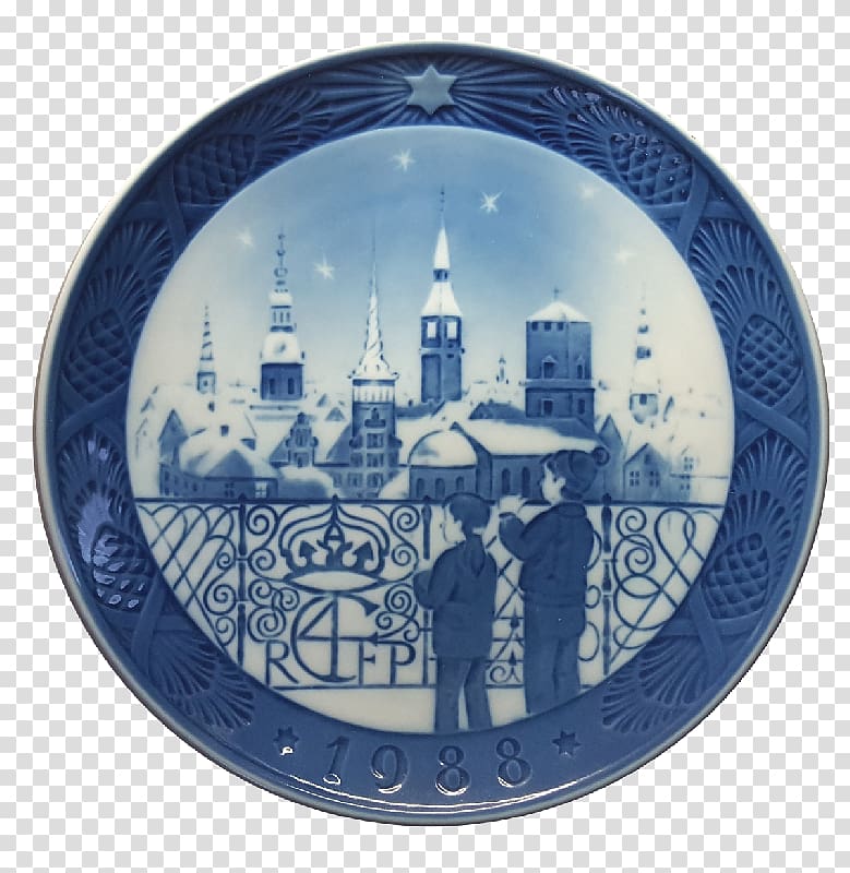 Plate Vorhelm Royal Copenhagen Blue and white pottery Ceramic, Plate transparent background PNG clipart