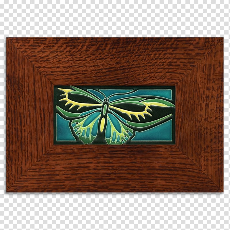 Rectangle Motawi Tileworks Frames Miter joint, turquoise butterfly transparent background PNG clipart