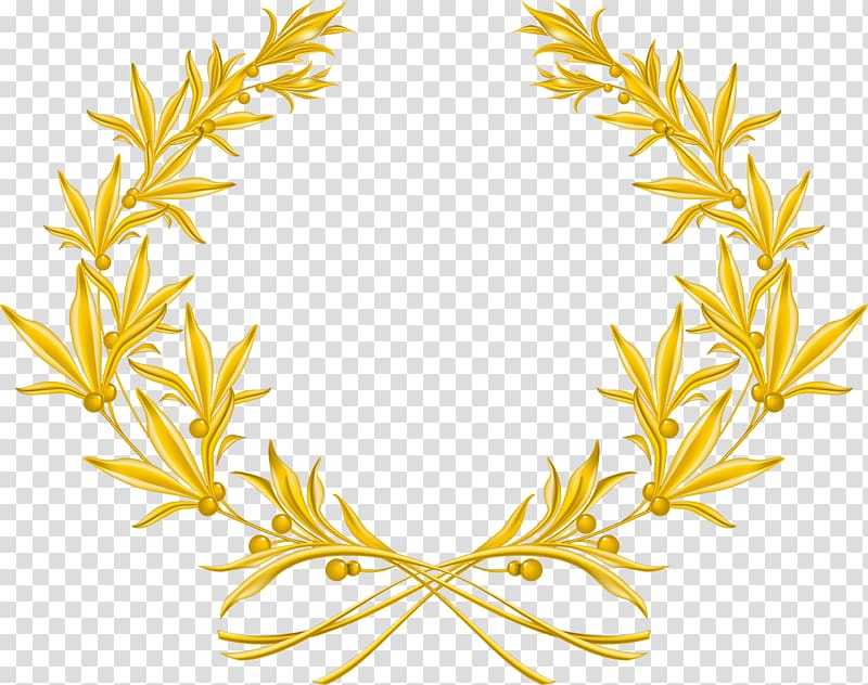 gold leaves border, Laurel wreath Olive wreath Gold , wreath transparent background PNG clipart