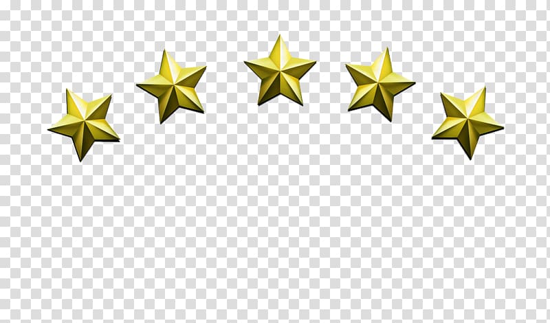 illustration of five stars, Car C-NCAP Star Icon, Metal texture five-star transparent background PNG clipart