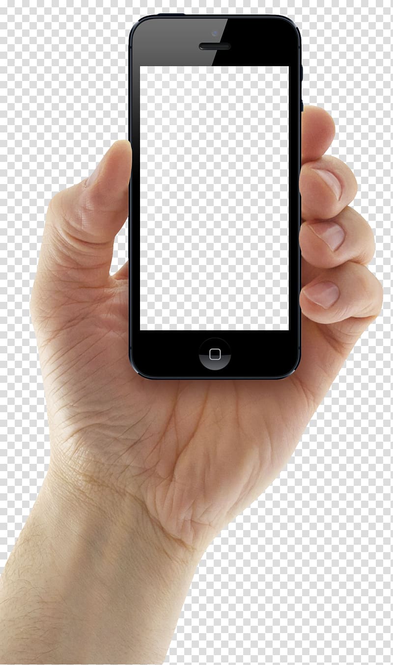 person holding black iPhone 5, Mobile app Smartphone, Hand Holding iPhone , Pix transparent background PNG clipart