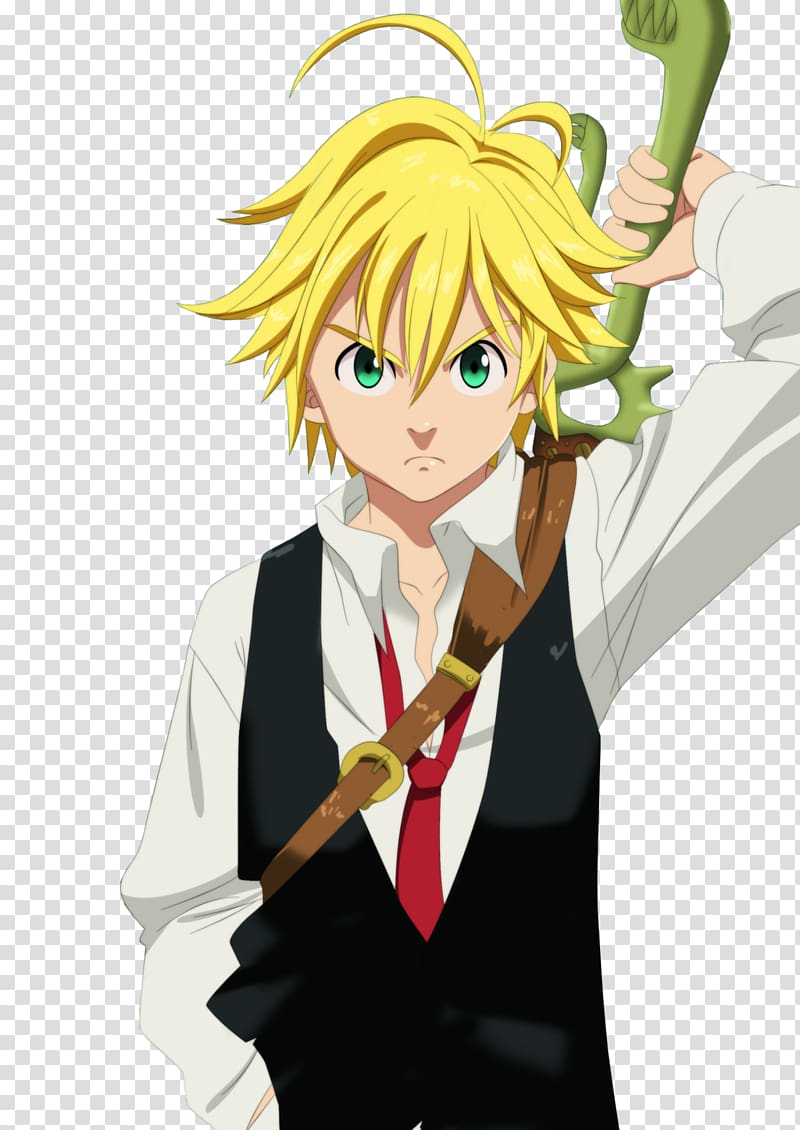 yellow haired anime character, The Seven Deadly Sins Meliodas Kirito, others transparent background PNG clipart