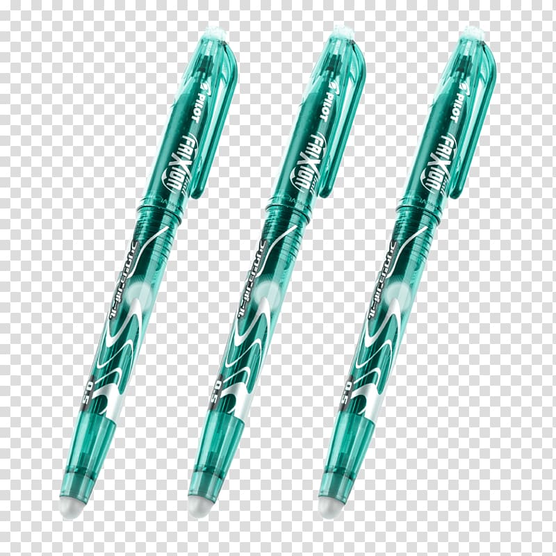 Gel pen Pilot Frixion Ballpoint pen Rollerball pen, Olive three black pen transparent background PNG clipart