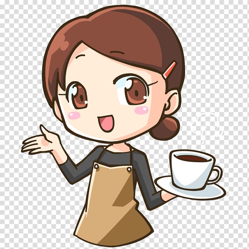 Illustration Woman Japan Coffee , Happy transparent background PNG clipart