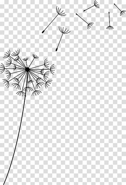 Flower Dandelion Pixel, Flying dandelion painted transparent background PNG clipart