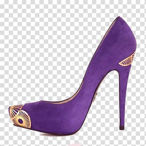 High-heeled footwear Designer, Qian Ma can Lorenz purple high heels transparent background PNG clipart