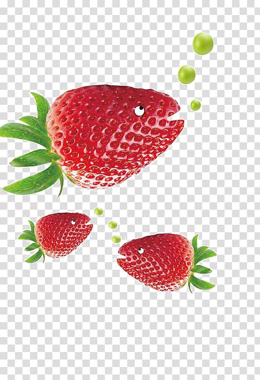 Ice cream Strawberry Aedmaasikas u852cu679c Poster, Strawberry goldfish transparent background PNG clipart