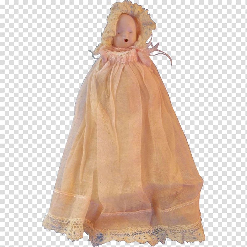 Costume design Gown Peach, Baby Girl baptism transparent background PNG clipart