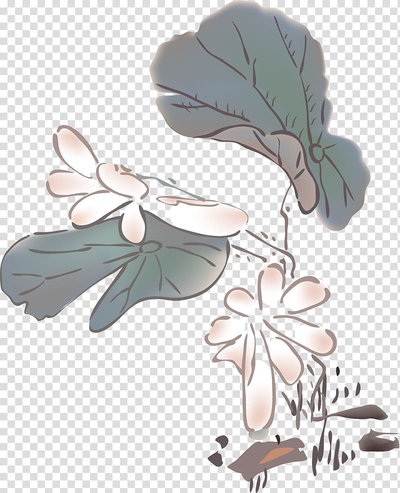 Nelumbo nucifera Ink wash painting, ink lotus transparent background PNG clipart Nelumbo nucifera Ink wash painting, ink lotus transparent background PNG clipart