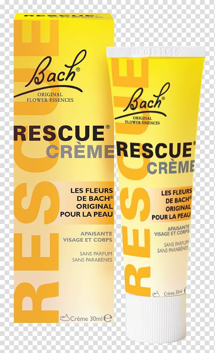 Sunscreen Lotion Bach Original Flower Remedies Rescue Cream Bach flower remedies, rescue tube transparent background PNG clipart