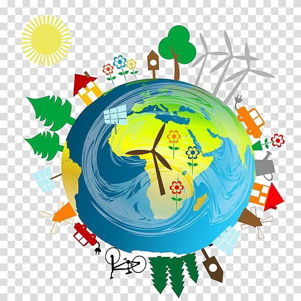 Energy development Alternative energy Renewable energy Renewable resource Wind power, Cartoon earth transparent background PNG clipart