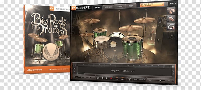 Toontrack Big Rock Drums EZX Toontrack EZdrummer 2 Superior Drummer, Mic Drop transparent background PNG clipart