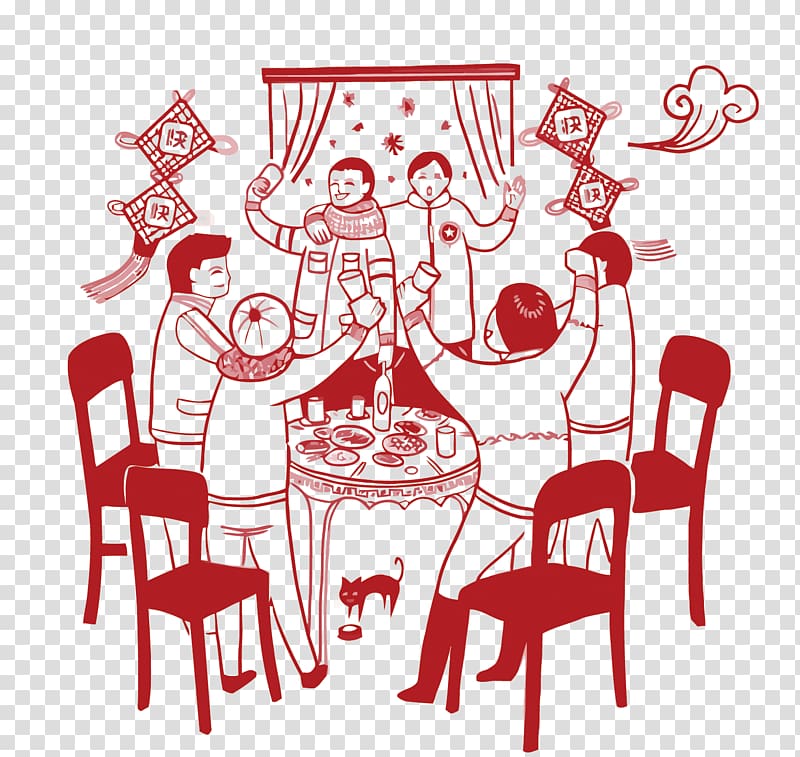 Mid-Autumn Festival Poster Reunion dinner, rally to eat transparent background PNG clipart