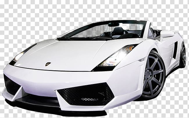 Sports car Lamborghini Gallardo, White sports car transparent background PNG clipart