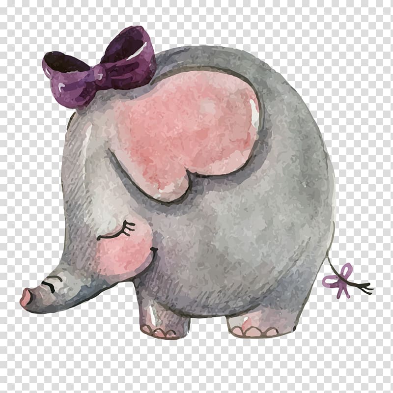 like a baby, gray and pink elephant graphics art transparent background PNG clipart