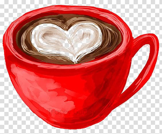 coffee on red mug illustration, Coffee cup Tea Doughnut Cafe, Mug transparent background PNG clipart