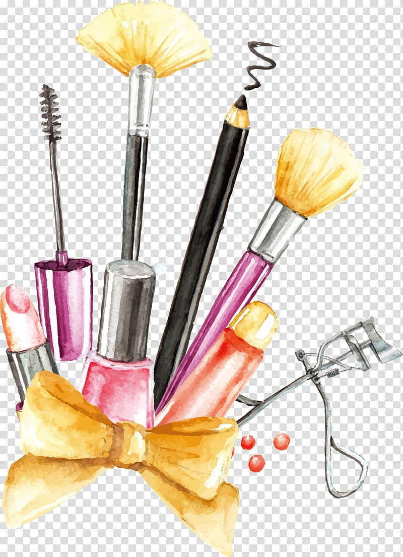 Cosmetics Makeup brush, painting makeup tools, assorted makeup it illustration transparent background PNG clipart