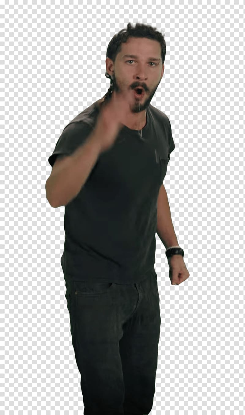 man pointing right hand front, Shia LaBeouf Spit transparent background PNG clipart