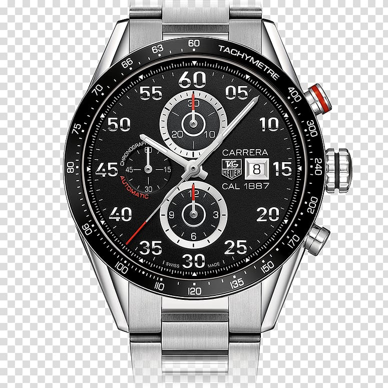 TAG Heuer Men's Carrera Calibre 1887 Chronograph Automatic watch, watch transparent background PNG clipart