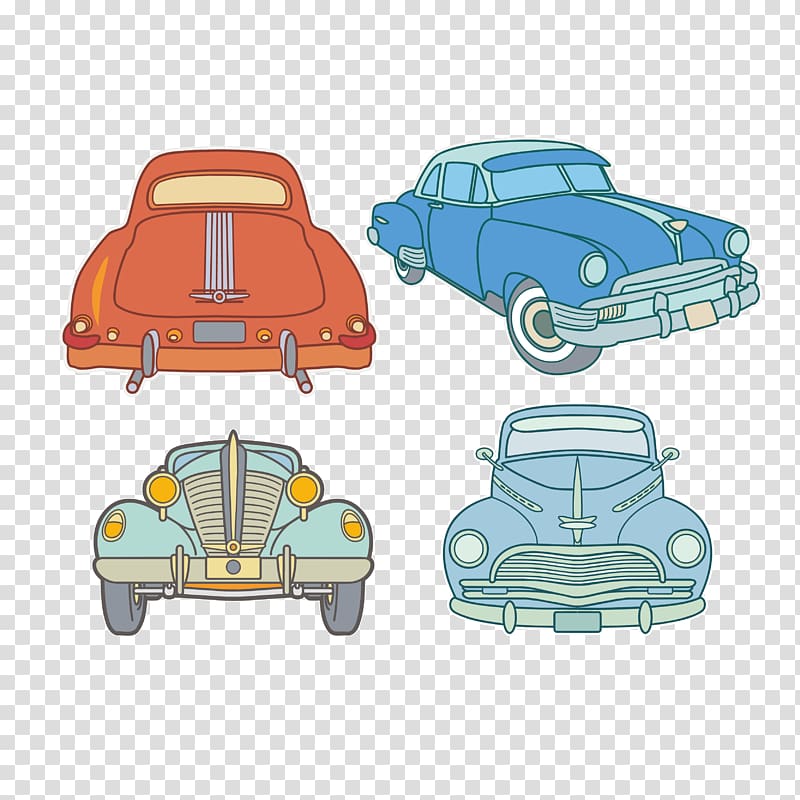 Vintage car Illustration, hand-painted vintage car transparent background PNG clipart