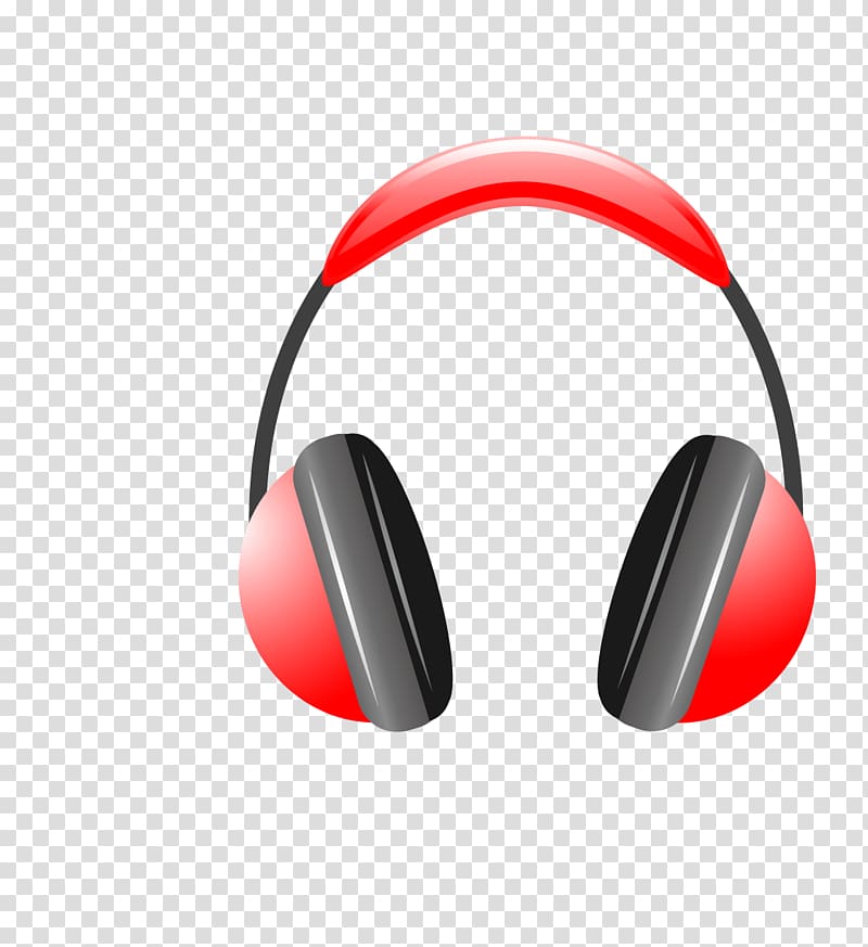 Headphones Microphone Headset, Red Headphones transparent background PNG clipart