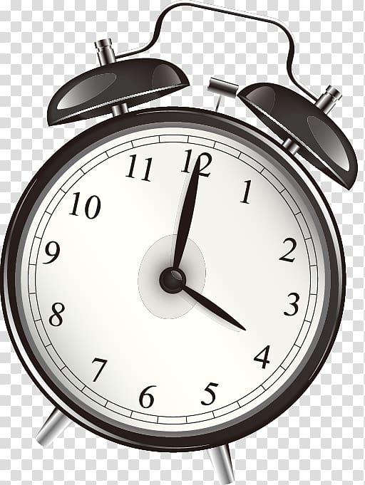 Alarm clock , Black and white pattern clock transparent background PNG clipart