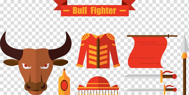 Bullfighting warrior supplies transparent background PNG clipart