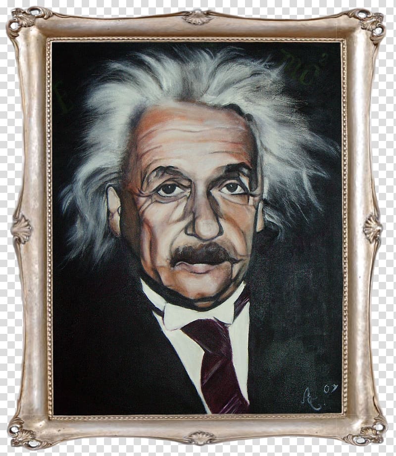 Albert Einstein CERN Portrait Oil painting Art, albert einstein transparent background PNG clipart