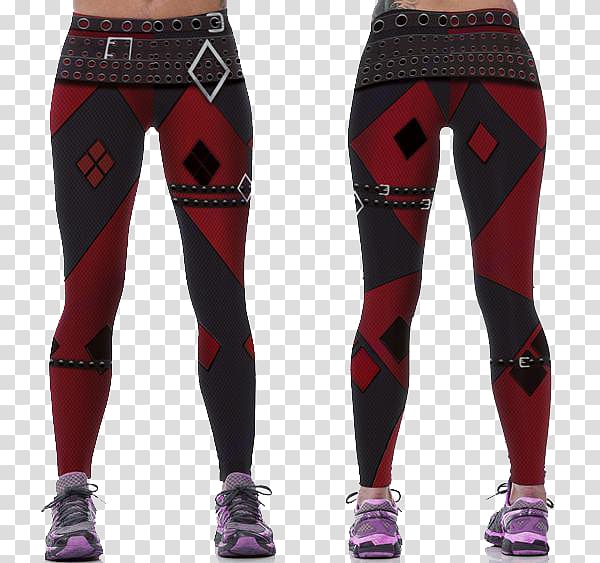 Harley Quinn Leggings Yoga pants Batman, red hood joker transparent background PNG clipart