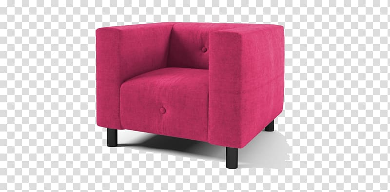 Club chair Furniture Fauteuil Wing chair, pink sofa transparent background PNG clipart
