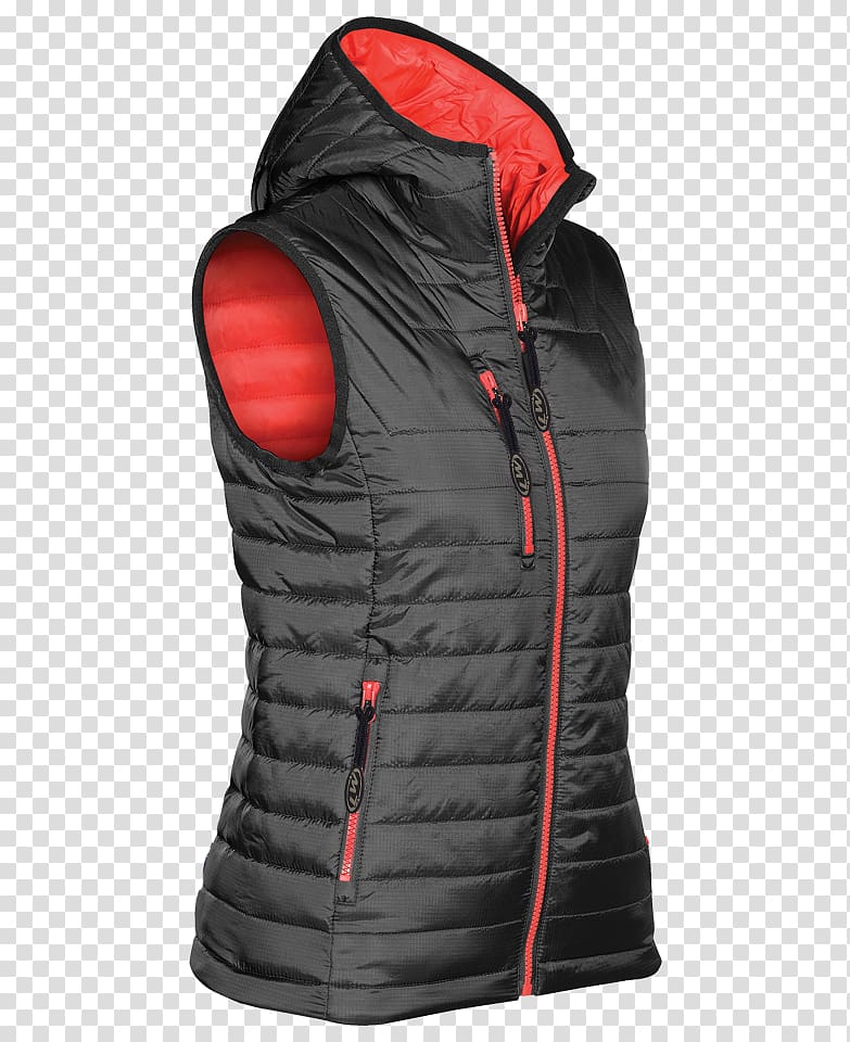 Gilets Jacket Polar fleece Clothing Sleeve, red undershirt transparent background PNG clipart