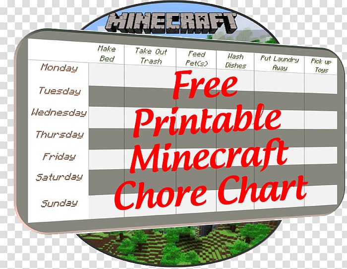 Minecraft Chore chart Video game Child, others transparent background PNG clipart