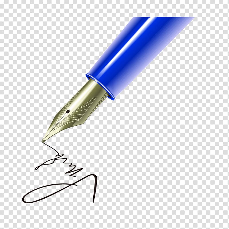 Pen Service Promotional merchandise, Business blue pen signature transparent background PNG clipart