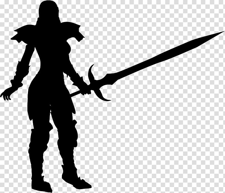 Female Warrior Silhouette , warrior transparent background PNG clipart