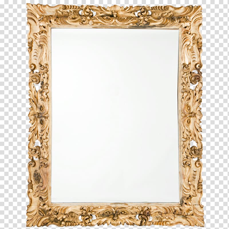 Frames Mirror Wood carving, baroque transparent background PNG clipart