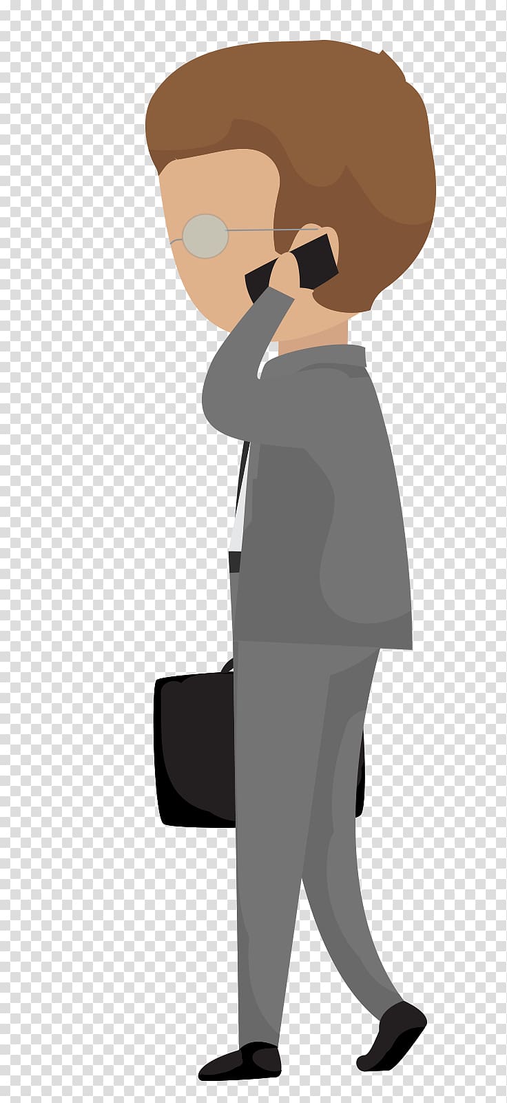 Cartoon Computer file, The man who is calling transparent background PNG clipart