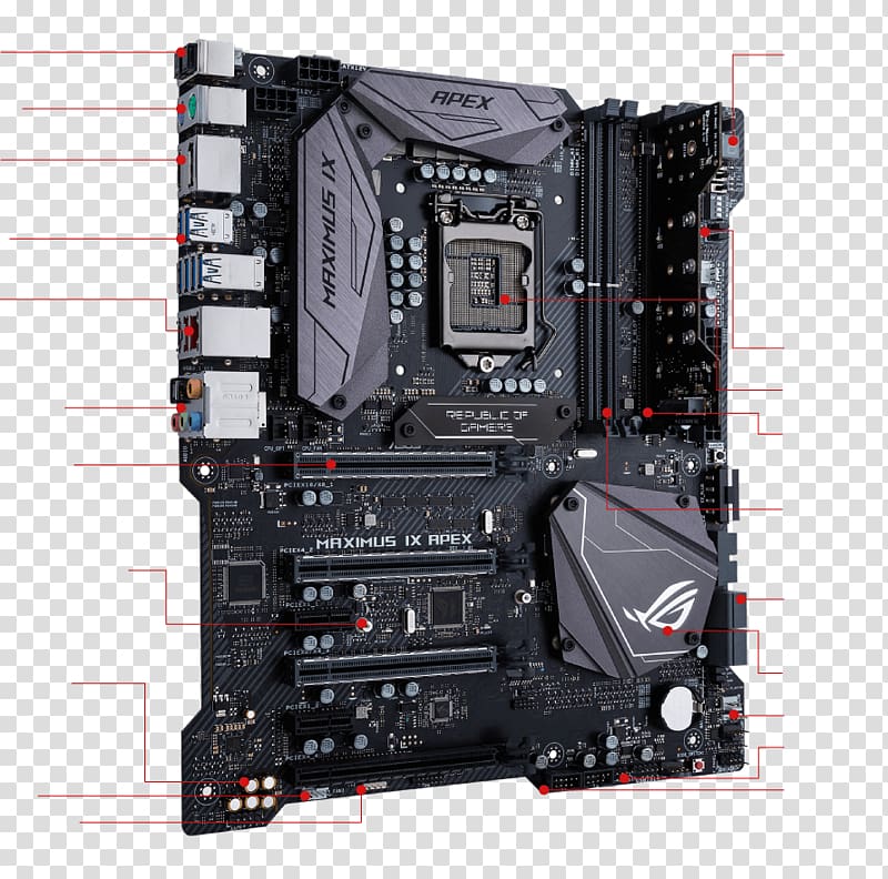 Computer Cases & Housings Intel Motherboard ASUS ROG Maximus IX Apex ATX, Ps2 Port transparent background PNG clipart