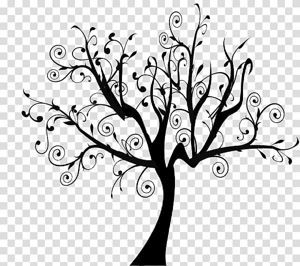 Branch Tree Silhouette , Swirly Tree transparent background PNG clipart