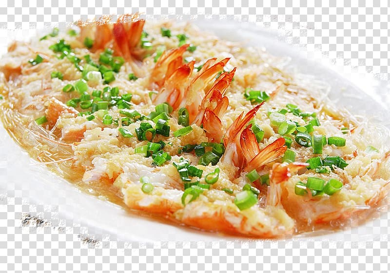 Caridea Shrimp Cellophane noodles Garlic Steaming, Fans shallot shrimp transparent background PNG clipart