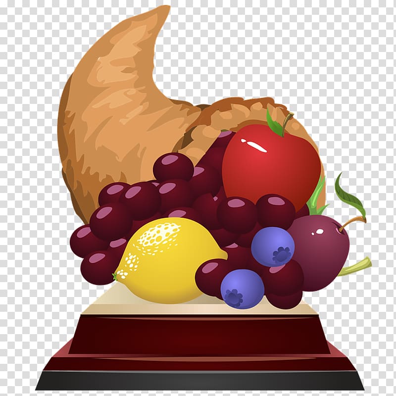 Cornucopia Fruit Thanksgiving Trophy, horn of plenty transparent background PNG clipart