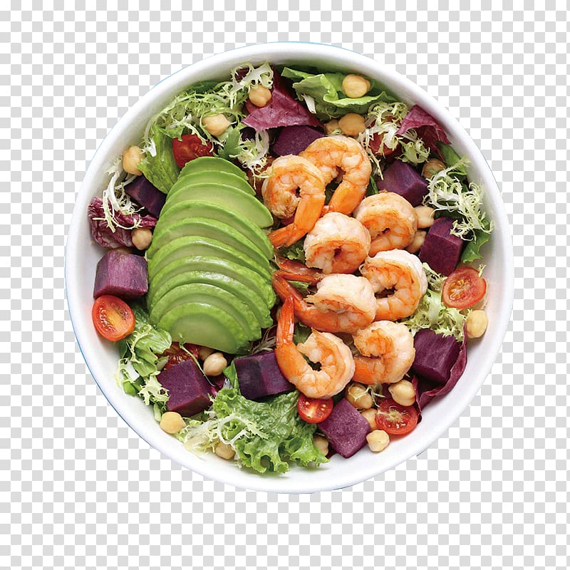 Fruit salad Food Eating Ingredient, Prawn salad with avocado purple transparent background PNG clipart