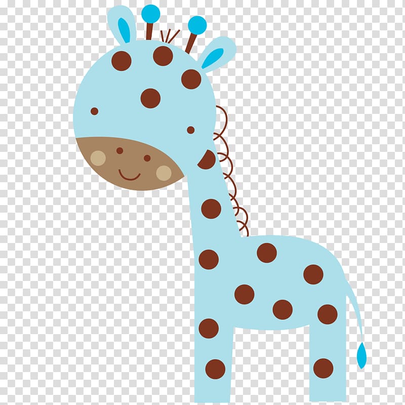 blue baby giraffe cartoon
