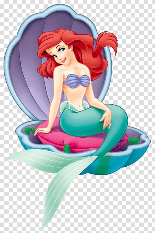 The Little Mermaid Ariel holding conch shell art transparent background PNG  clipart