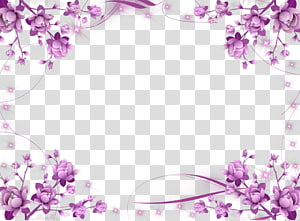 Wedding Invitation Frame Flower Purple
