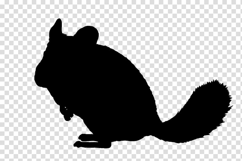 Whiskers Silhouette Chinchilla Black and white, Silhouette transparent background PNG clipart